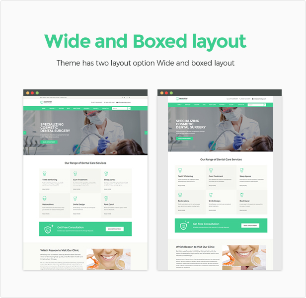 Wide and boxed layout