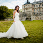 Bridal girl standing in wedding lawns